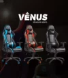 Cadeira Gamer Premium Vênus Apoio Ajustável Preto Material Do Estofamento Couro Sintético