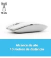 Kit Teclado ABNT2 e Mouse Sem Fio Branco K-06 Wireless USB Ultra Slim - Strong Tech