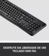 Kit Teclado E Mouse Óptico Wireless Sem Fio Bluetooth Abnt2