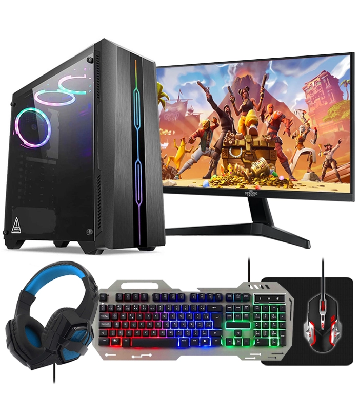 PC Gamer Completo Intel Core i5-10400F 16GB DDR4 SSD 1TB GeForce RTX 3060 12GB Fonte 600W Monitor 23,6" Kit Gamer 4 em 1 Windows 10 Pro Strong Tech