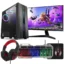 Computador Pc Gamer Completo Intel Core i7 16GB SSD 1TB RX580 Monitor 23,6" Kit Gamer Windows 10 Pro Fonte 600W Strong Tech