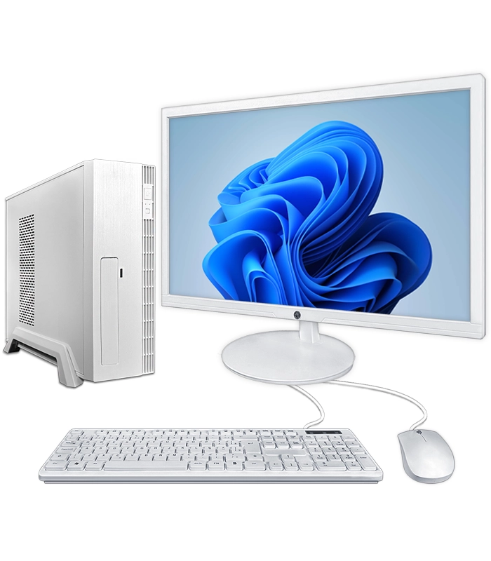 Computador Slim Completo Intel Core i5 8GB SSD 120GB Monitor 23" Teclado e Mouse Branco Strong Tech